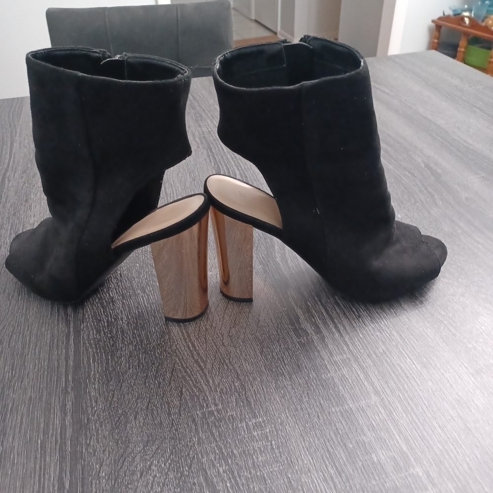 Black/RoseGold - Open Toe/ Open Heel W Sz 9 - Picture 3 of 5